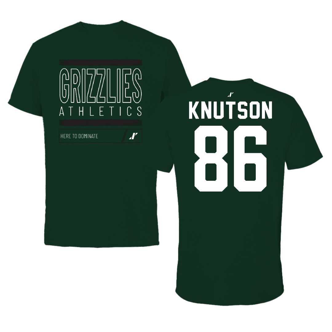 Adams State University Football Forest Green Dominate Performance Tee - #86 Kelin Knutson
