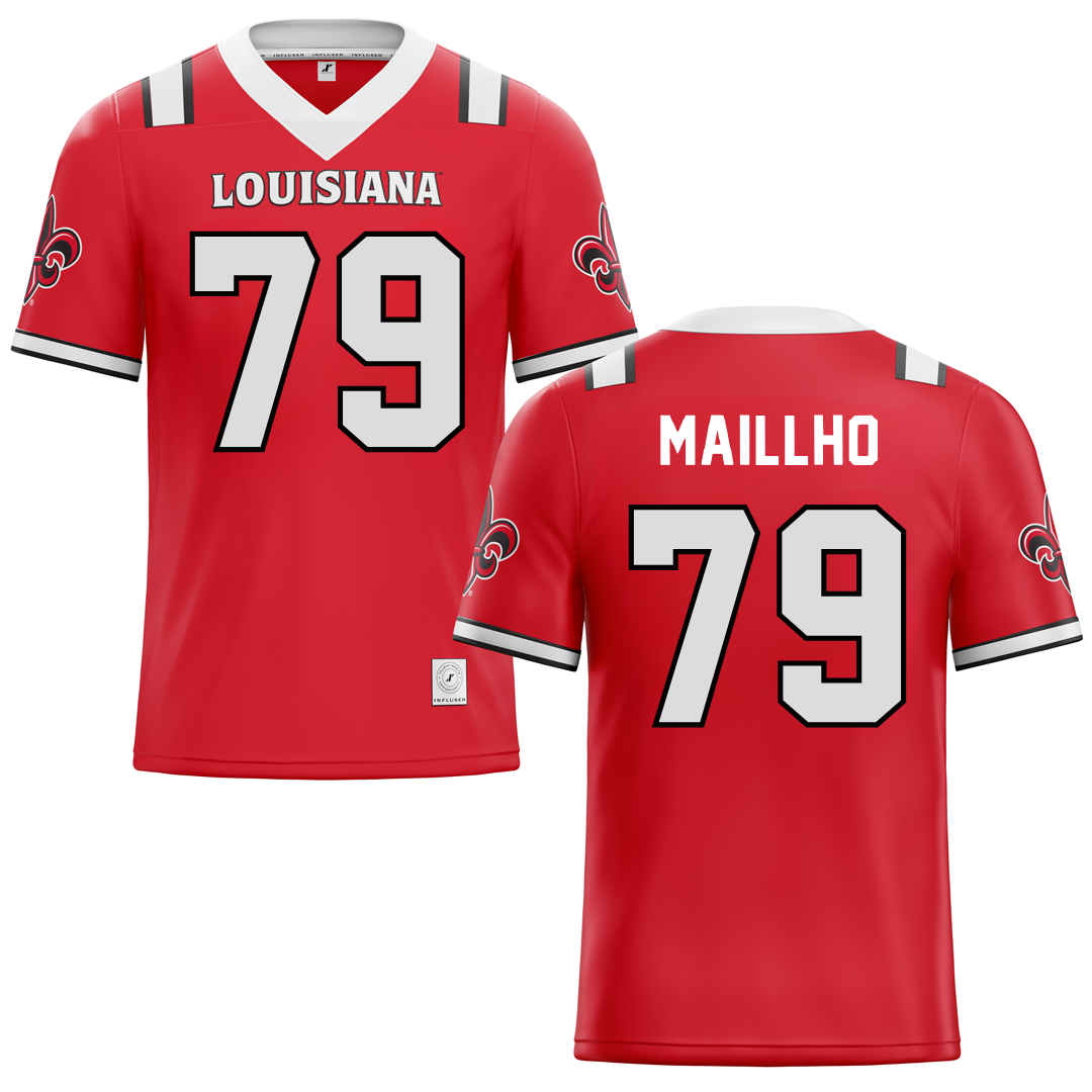 University of Louisiana at Lafayette Red Football Jersey - #79 Andre Maillho