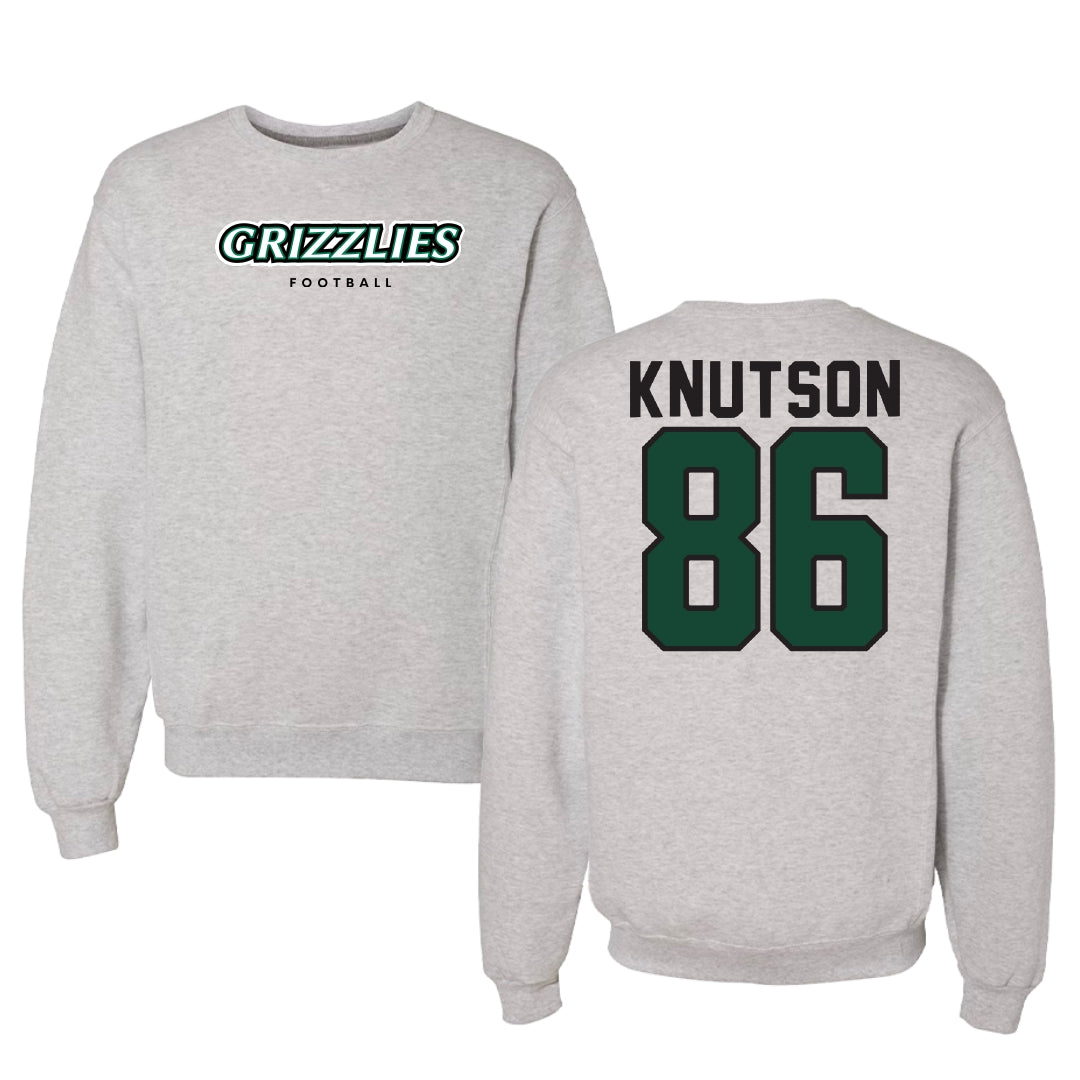 Adams State University Football Gray Grizzlies Crewneck - #86 Kelin Knutson