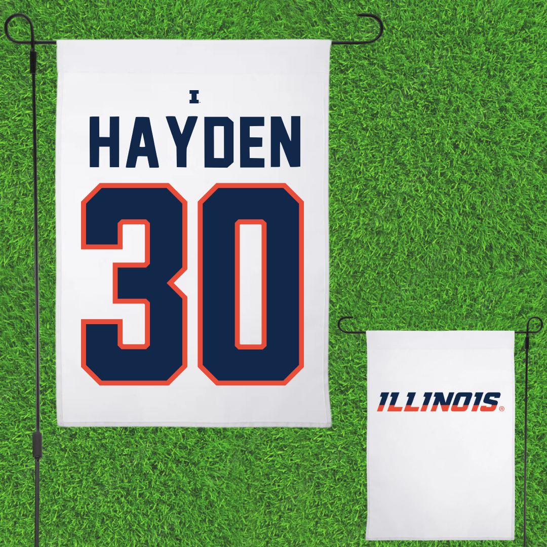 University of Illinois Football White Garden Flag - #30 Jojo Hayden