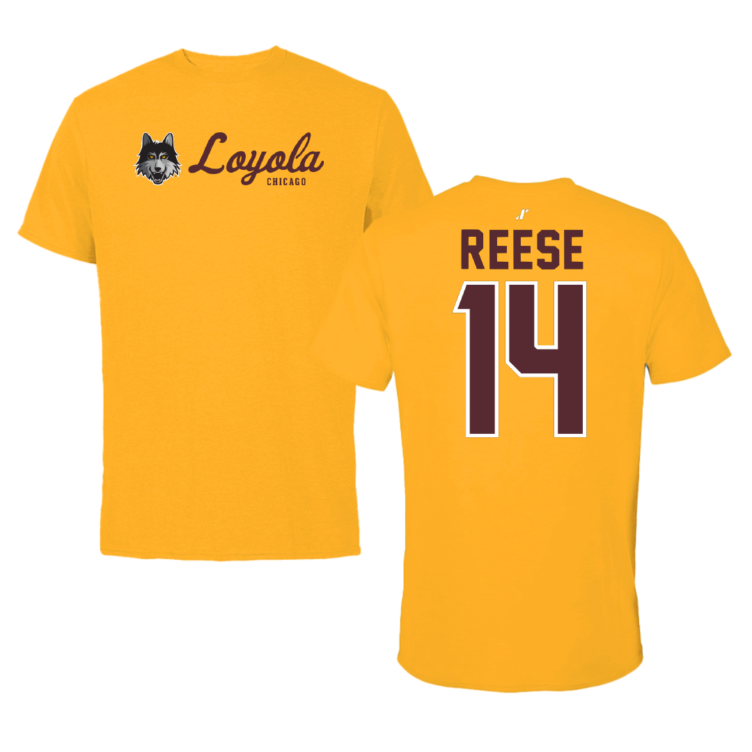 Loyola University-Chicago Basketball Gold General Performance Tee - #14 Caleb Reese