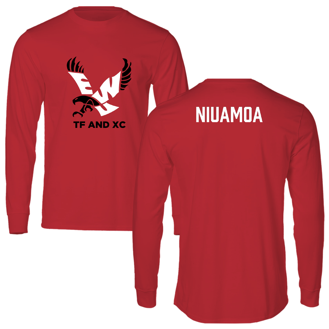 Eastern Washington University TF and XC Red EWU Performance Long Sleeve - JJ Niuamoa