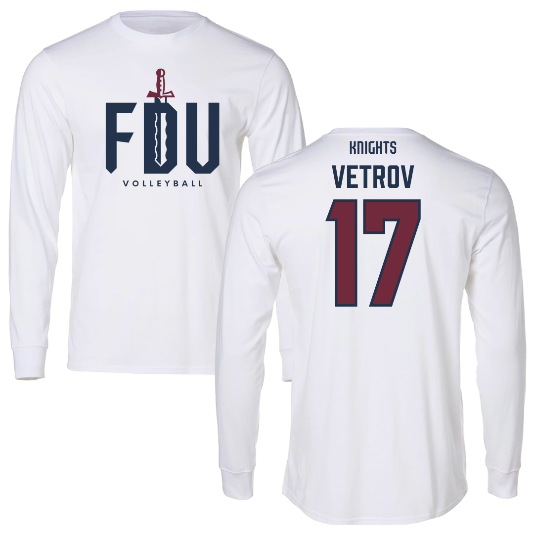 Fairleigh Dickinson University-Metropolitan Campus Volleyball White Long Sleeve - #17 Artem Vetrov