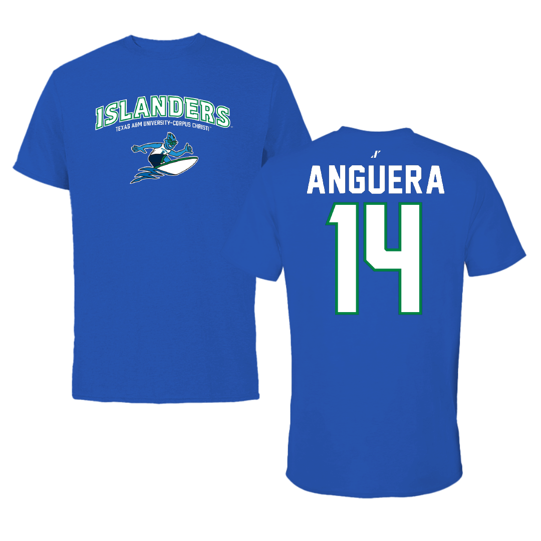 Texas A&M University-Corpus Christi Basketball Blue General Performance Tee - #14 Bruna Anguera