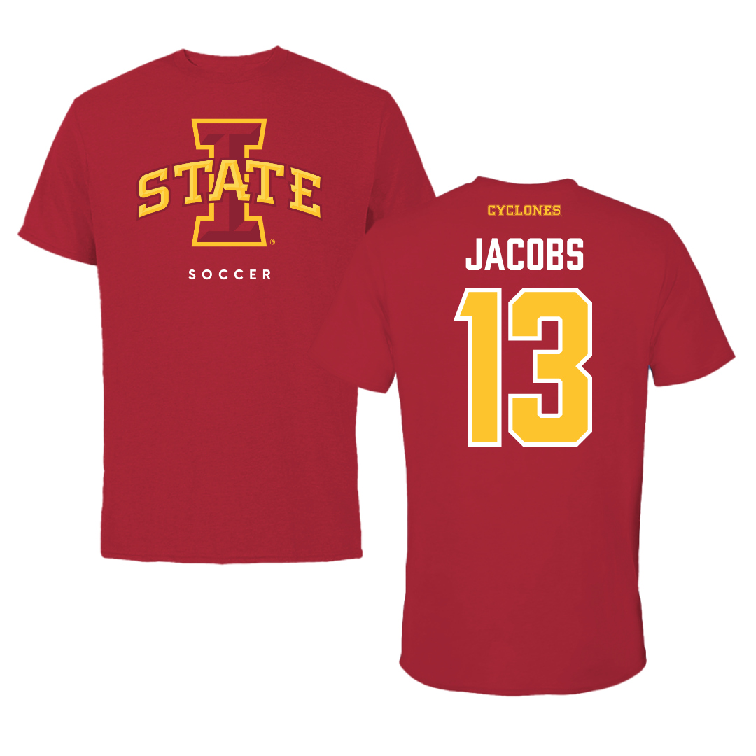 Iowa State University Soccer Cardinal Tee - #13 Nicolasa Jacobs