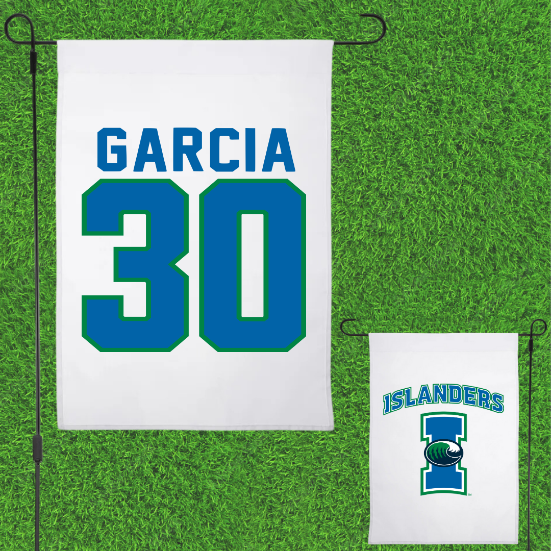 Texas A&M University-Corpus Christi Baseball White Garden Flag - #30 Zach Garcia
