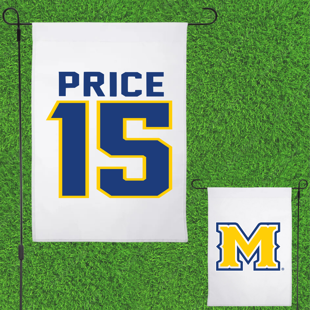 McNeese State University Football White Garden Flag - #15 Maurquel Price