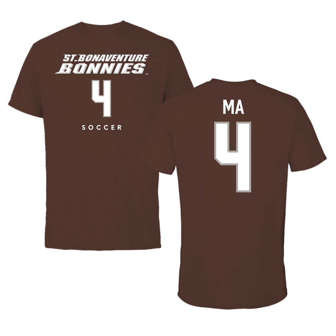 St. Bonaventure University Soccer Brown Tee - #4 Lilly Ma