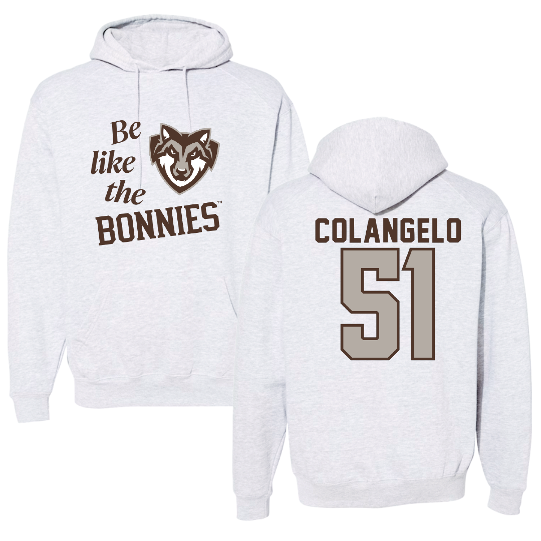 St. Bonaventure University Lacrosse Light Gray Be Like Us Hoodie - #51 Brit Colangelo