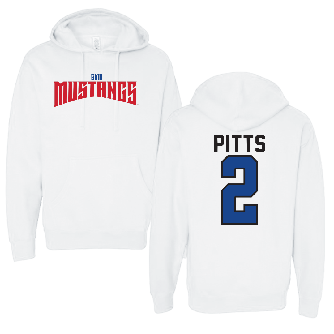 Southern Methodist University Basketball White Classic Hoodie - #2 TK Pitts