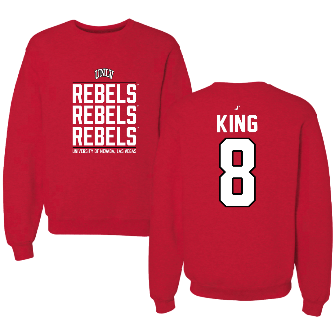 University of Nevada-Las Vegas Volleyball Red General Crewneck - #8 Caleigh King