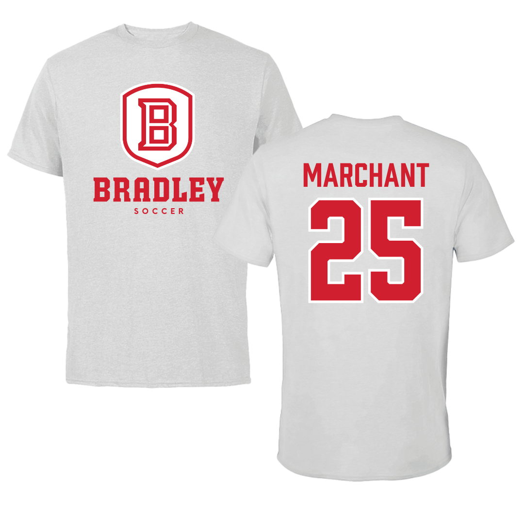 Bradley University Soccer Gray Performance Tee - #25 Christopher Marchant