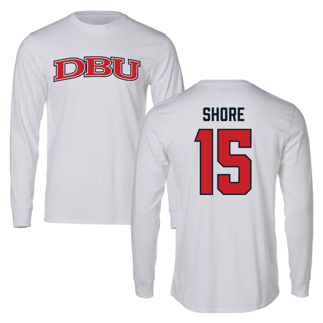 Dallas Baptist University Volleyball White Performance Long Sleeve - #15 Shaylee Shore