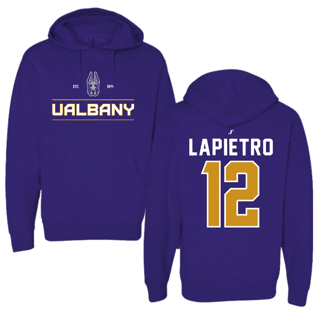 University at Albany Lacrosse Purple General Hoodie - #12 Darien LaPietro