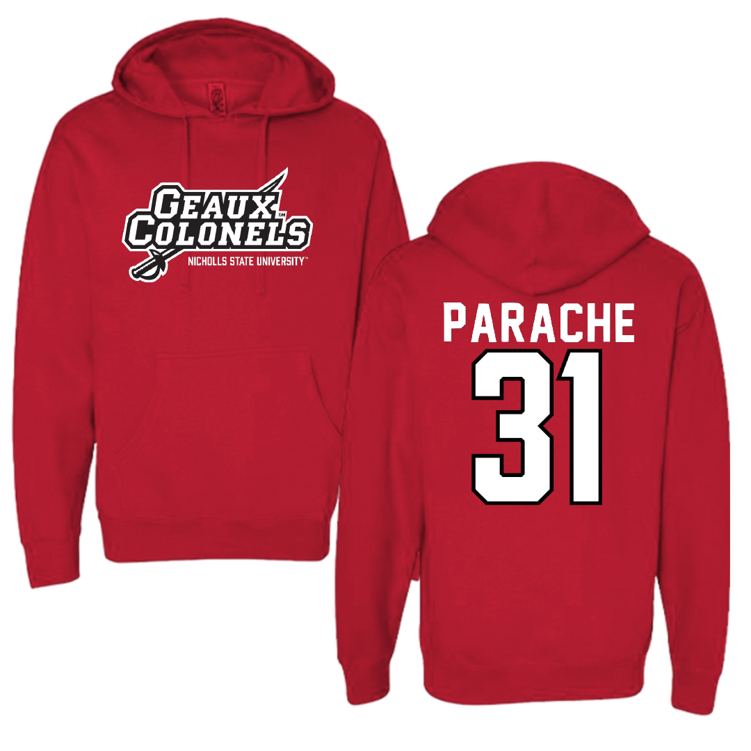 Nicholls State University Baseball Red General Hoodie - #31 Nuno Parache