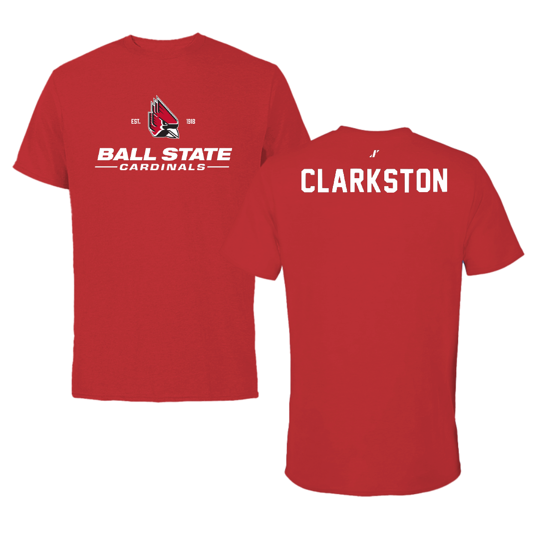 Ball State University Swimming & Diving Red General Tee - Benjamin Clarkston