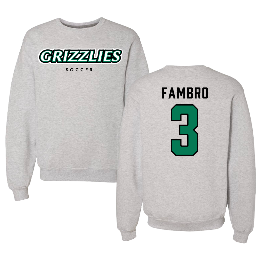 Adams State University Soccer Gray Grizzlies Crewneck - #3 Jadon Fambro