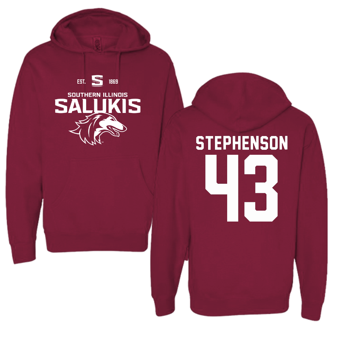 Southern Illinois University at Carbondale Football Maroon General Hoodie - #43 Cade Stephenson