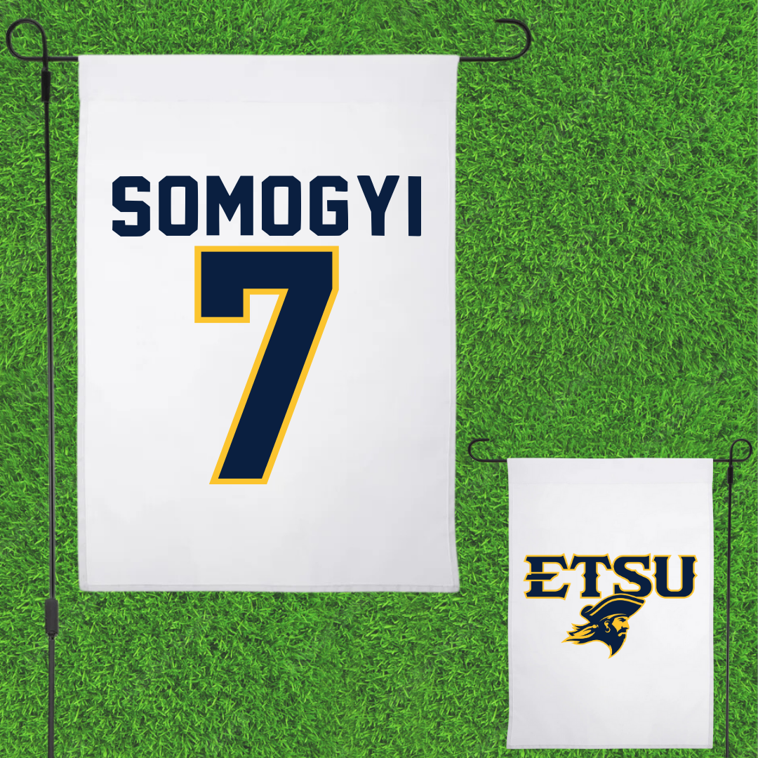 East Tennessee State University Soccer White Garden Flag - #7 Sydney Somogyi