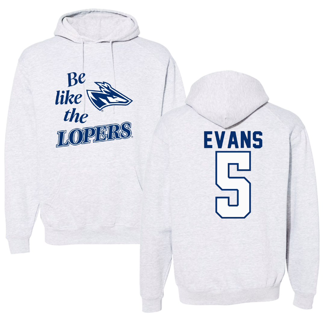 University of Nebraska at Kearney Basketball Light Gray Be Like Us Hoodie - #5 Sean Evans