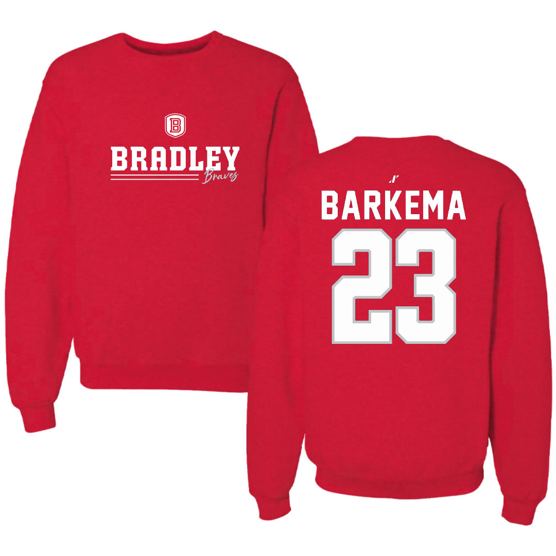 Bradley University Basketball Red General Crewneck - #23 Reagan Barkema