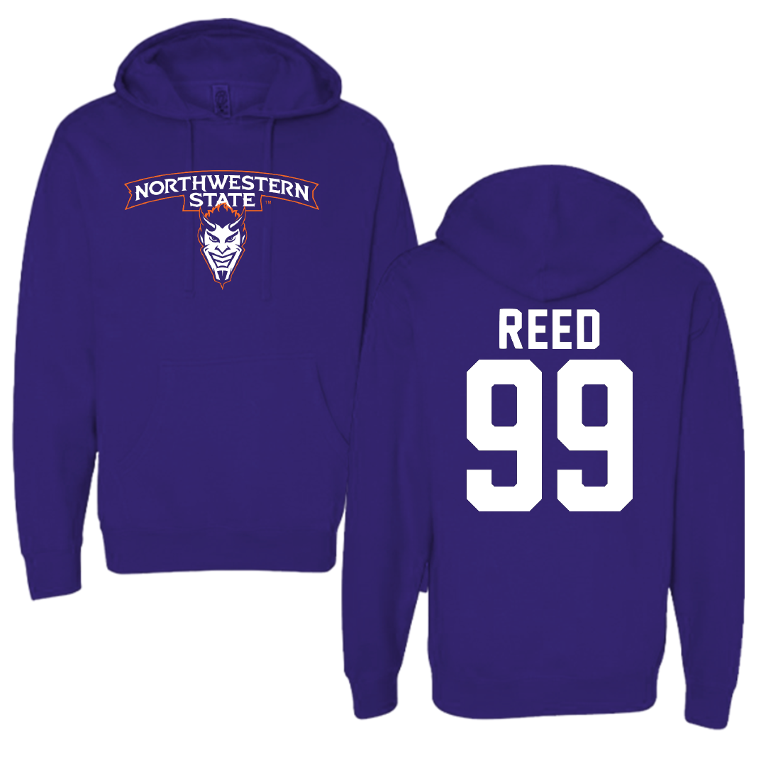 Northwestern State University Football Purple Hoodie - #99 Ke’Shawn Reed