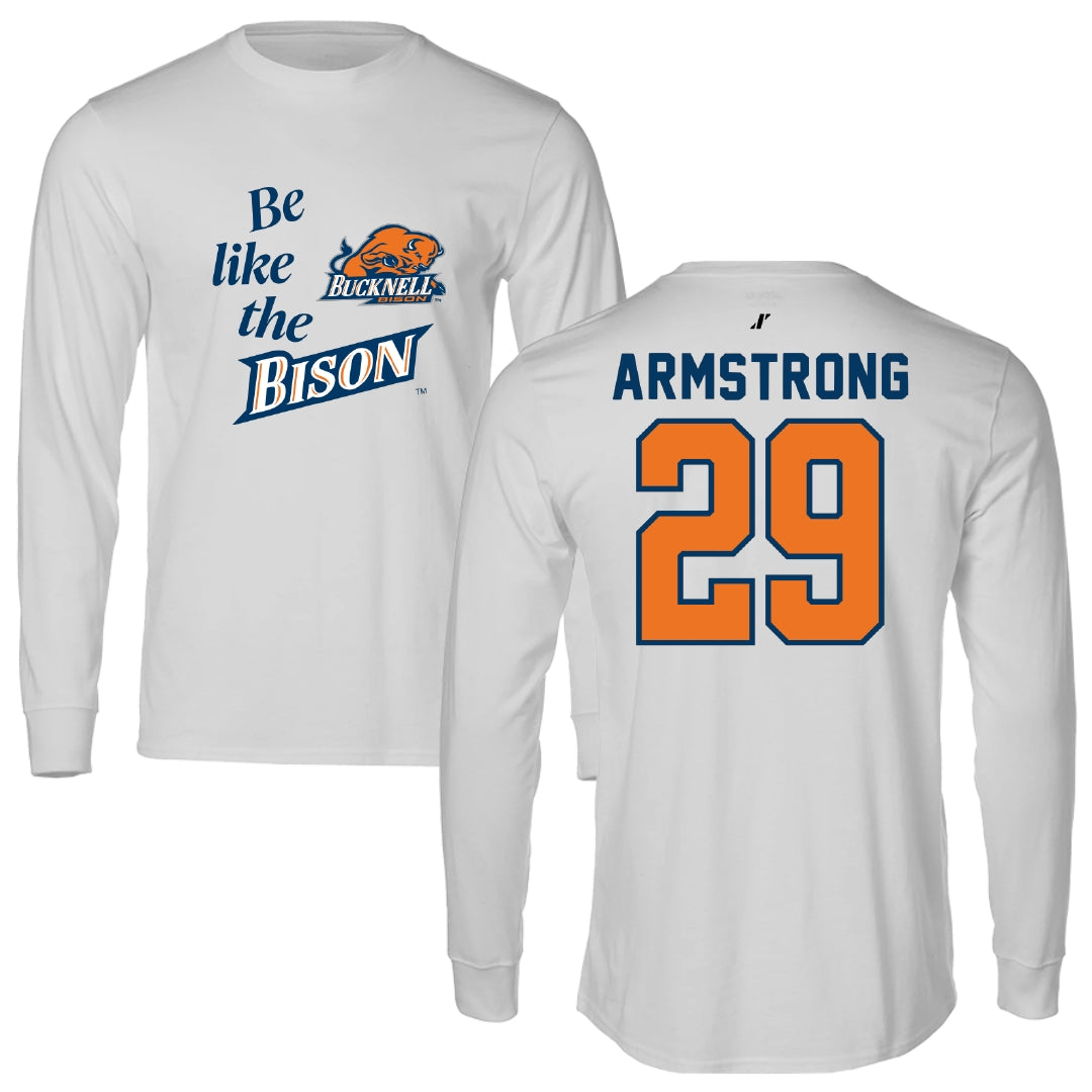 Bucknell University Lacrosse Light Gray Be Like Us Performance Long Sleeve - #29 Thomas Armstrong