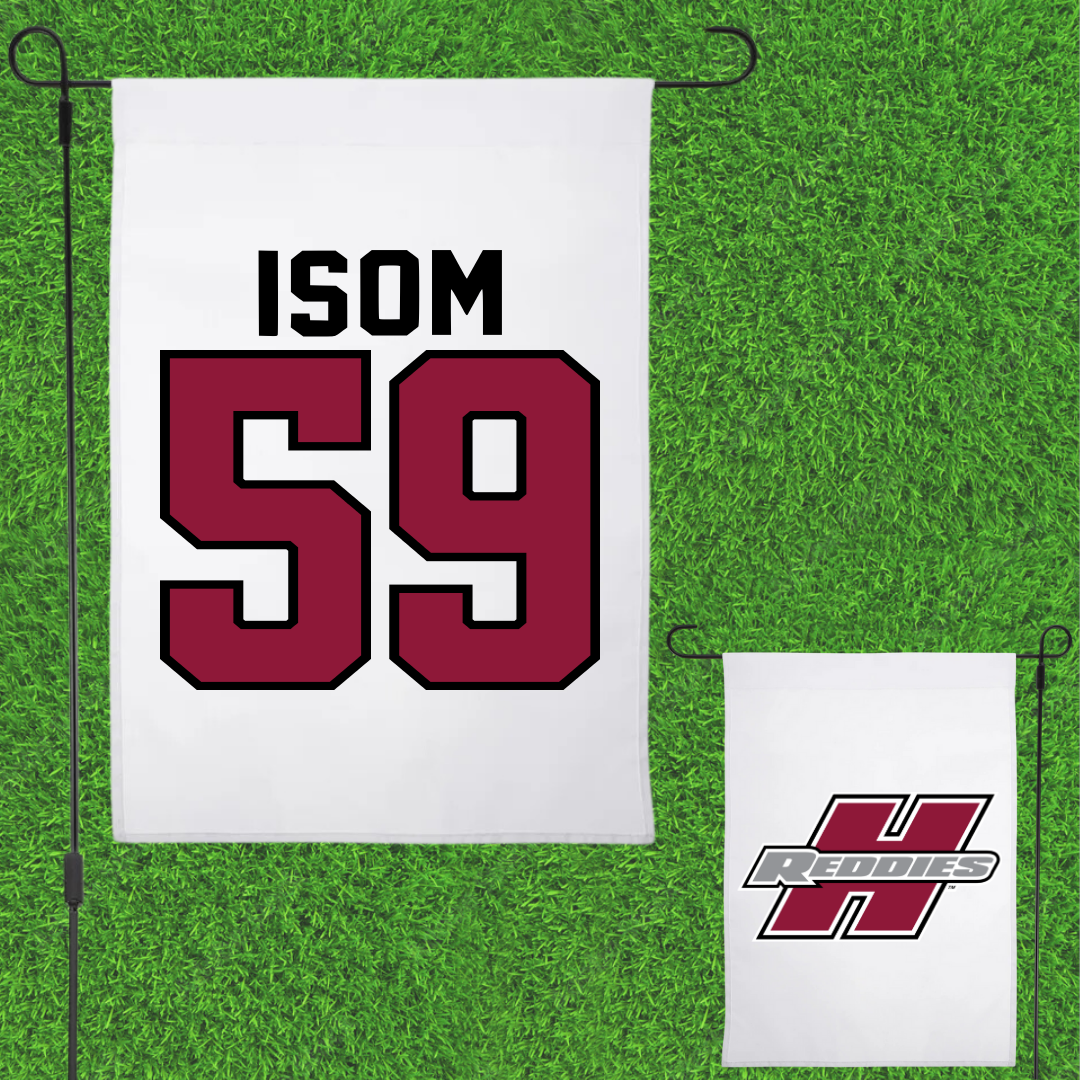 Henderson State University Football White Garden Flag - #59 Alexander Isom
