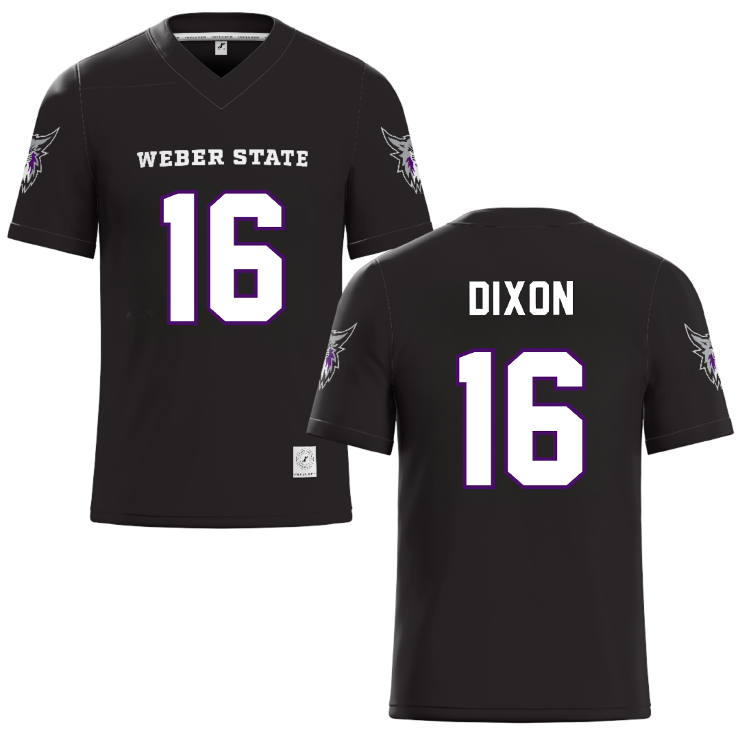 Weber State University Black Football Jersey - #16 Toddrick Dixon