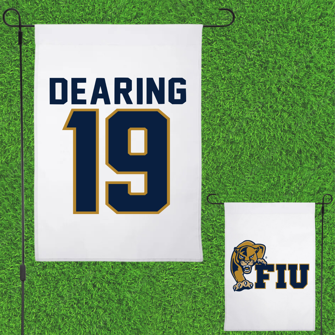 Florida International University Baseball White Garden Flag - #19 Austin Dearing