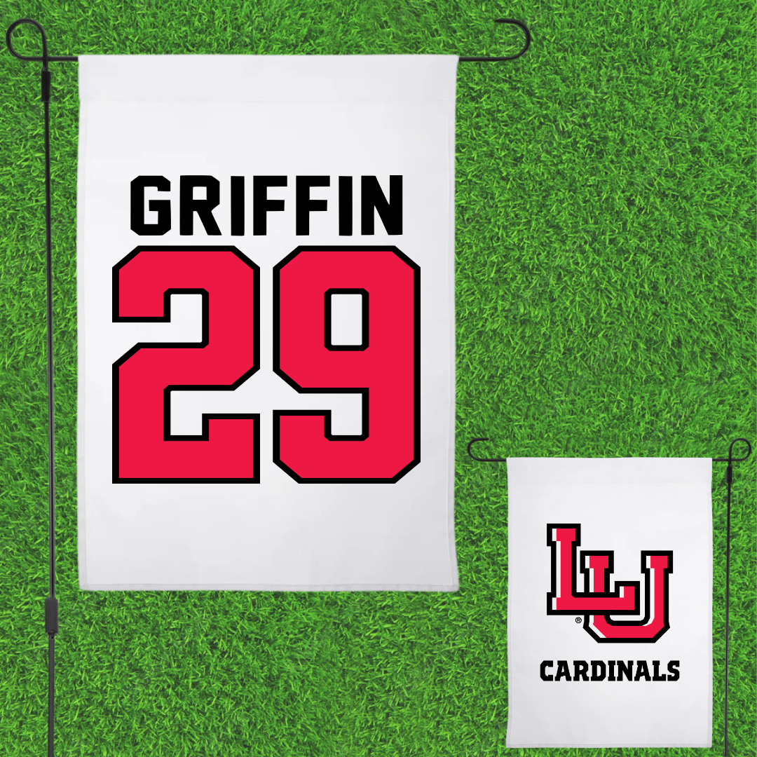 Lamar University Football White Garden Flag - #29 Kameron Griffin