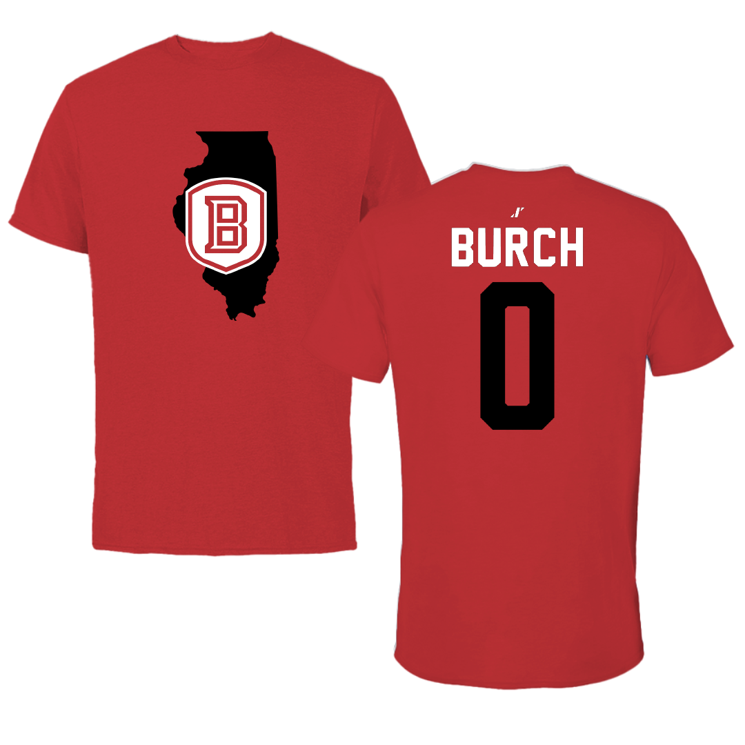 Bradley University Basketball Red State Performance Tee - #0 Demarion Burch
