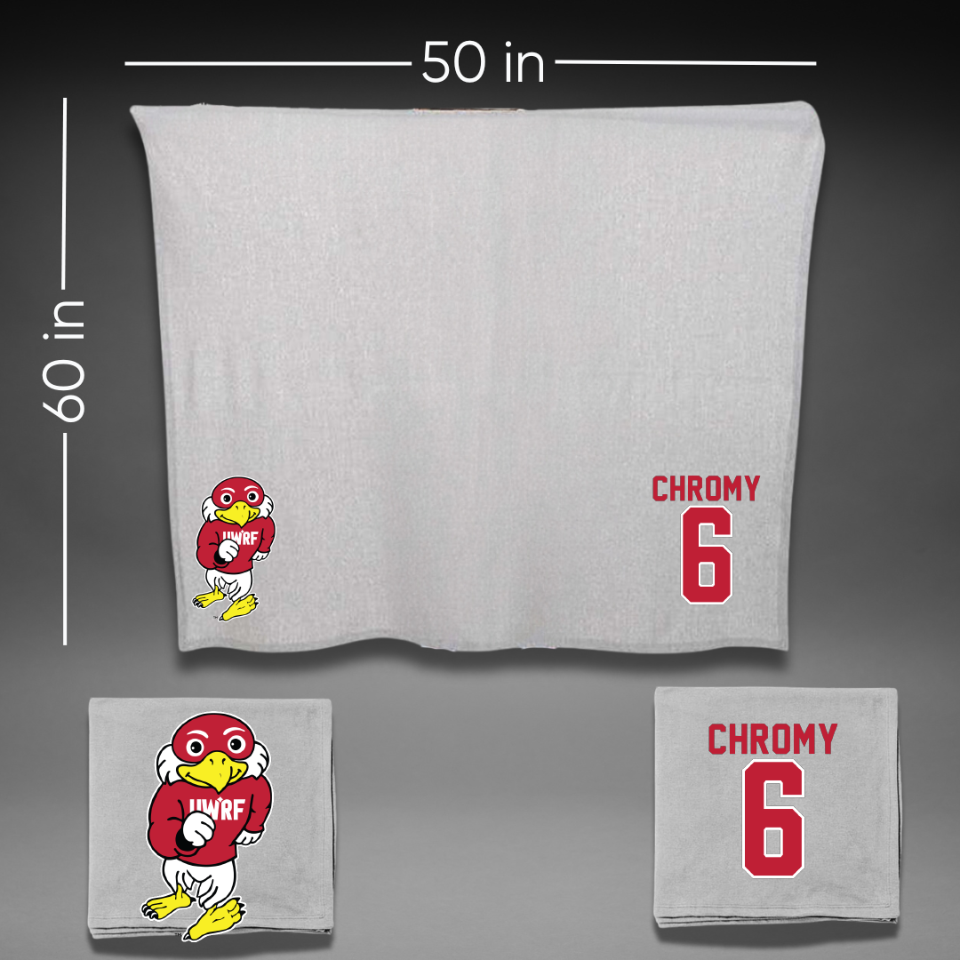 University of Wisconsin-River Falls Football Gray Blanket - #6 Ethan Chromy