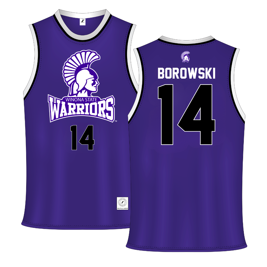 Winona State University Purple Basketball Jersey - #14 Ty Borowski