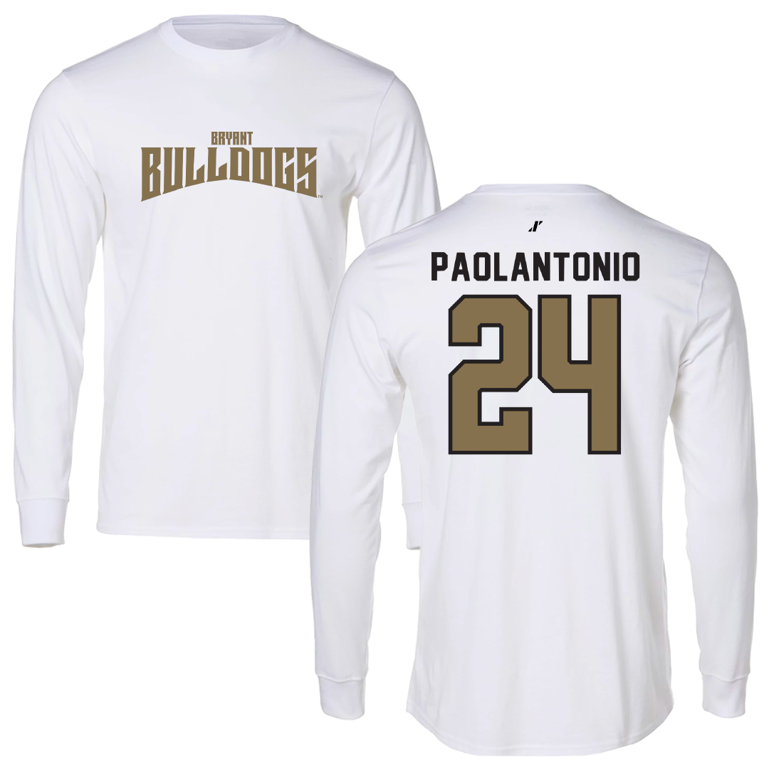Bryant University Softball White Classic Performance Long Sleeve - #24 Caroline Paolantonio