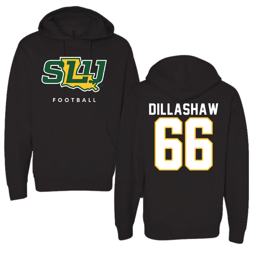 Southeastern Louisiana University Football Black Hoodie - #66 Carson Dillashaw