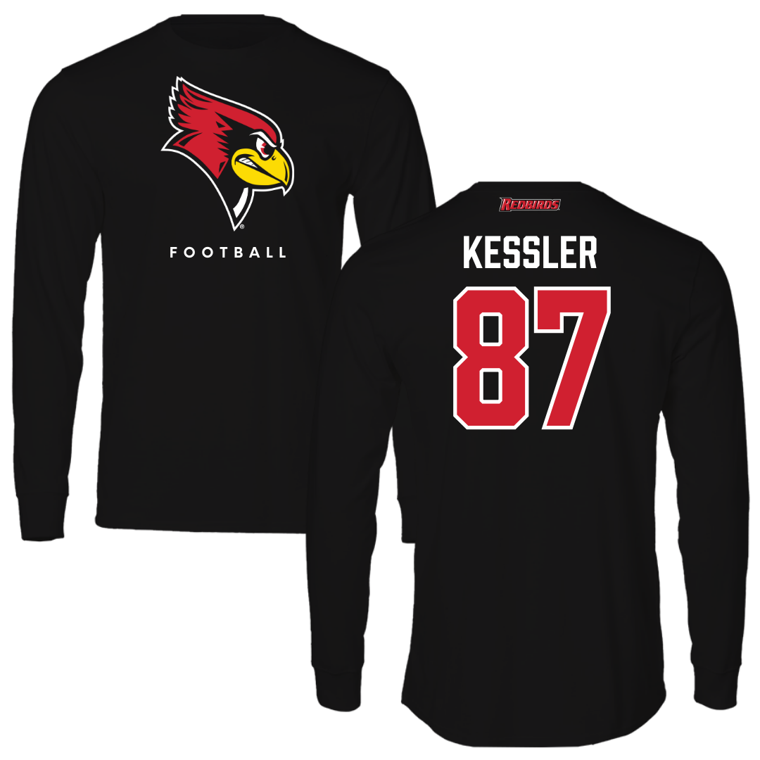 Illinois State University Football Black Mascot Performance Long Sleeve - #87 Nick Kessler