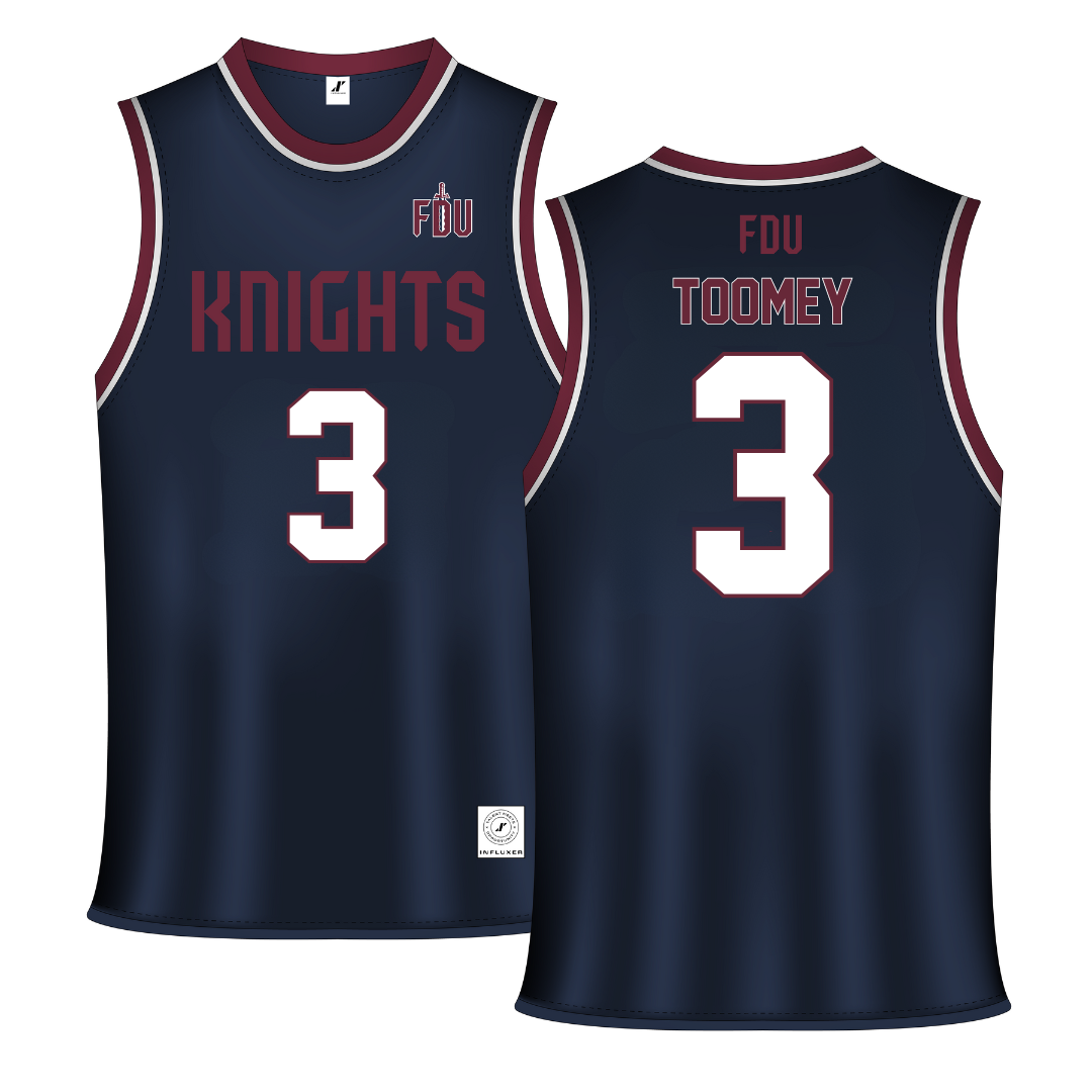 Fairleigh Dickinson University-Metropolitan Campus Navy Basketball Jersey - #3 Bella Toomey