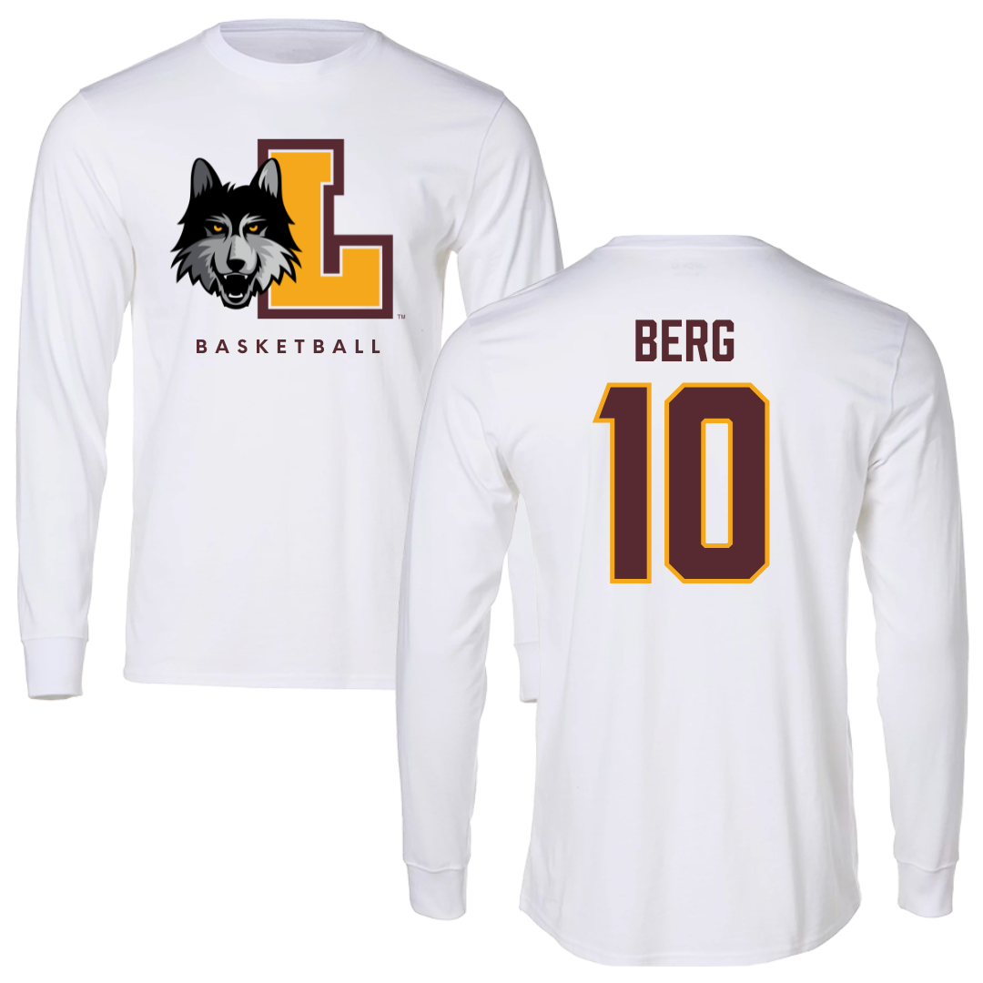 Loyola University-Chicago Basketball White Mascot Long Sleeve - #10 Ali Berg