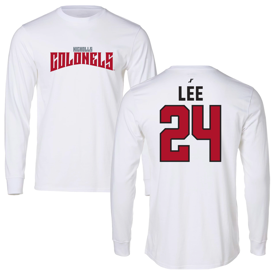 Nicholls State University Basketball White Classic Long Sleeve - #24 Khia Lee