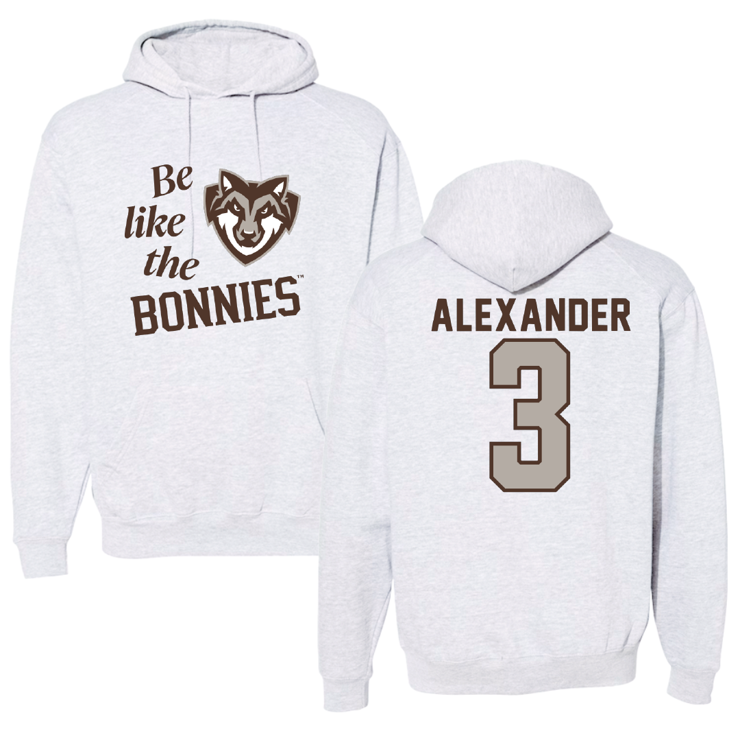 St. Bonaventure University Soccer Light Gray Be Like Us Hoodie - #3 Chanel Alexander