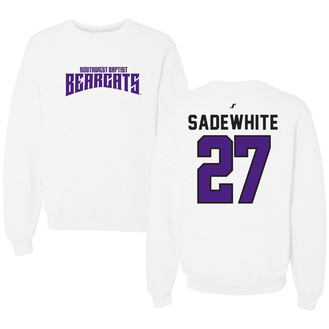 Southwest Baptist University Softball White Classic Crewneck - #27 Lucy Sadewhite