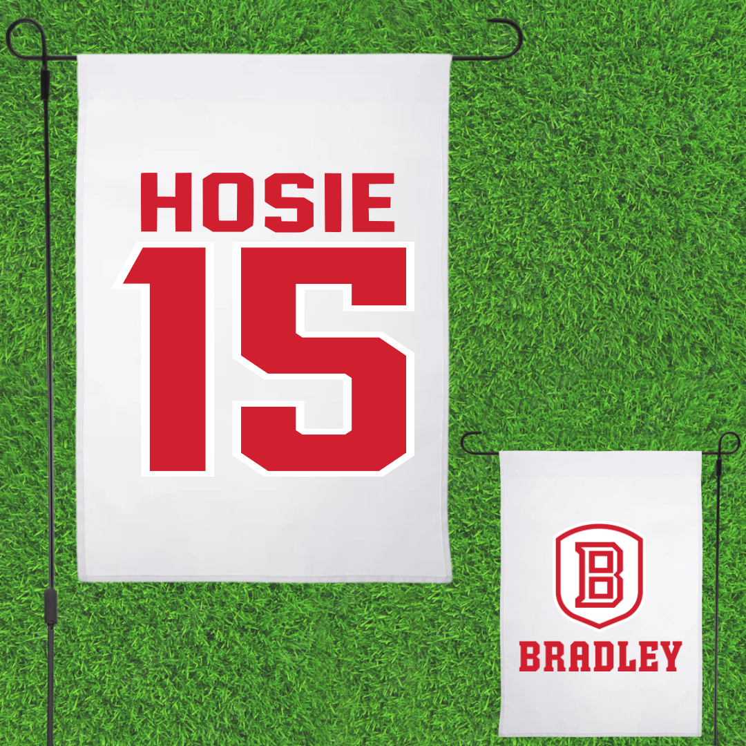 Bradley University Baseball White Garden Flag - #15 Nick Hosie
