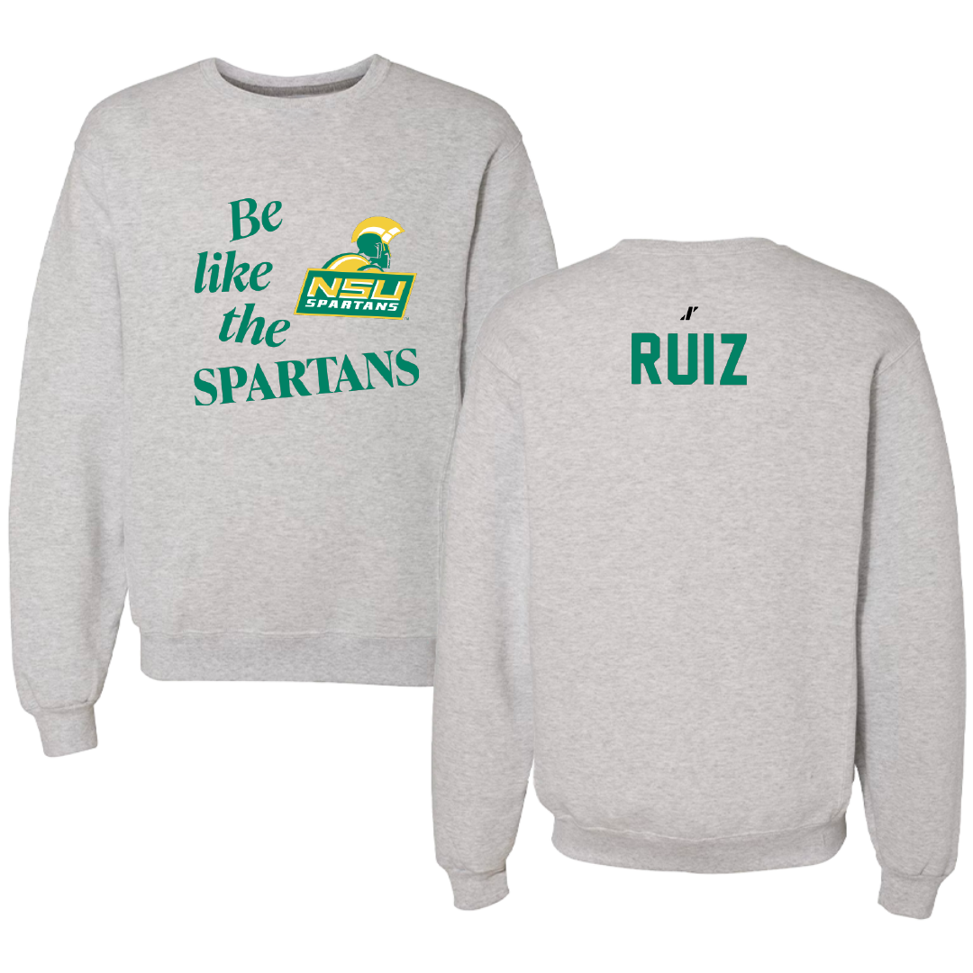 Norfolk State University Tennis Light Gray Be Like Us Crewneck - Laura Ruiz