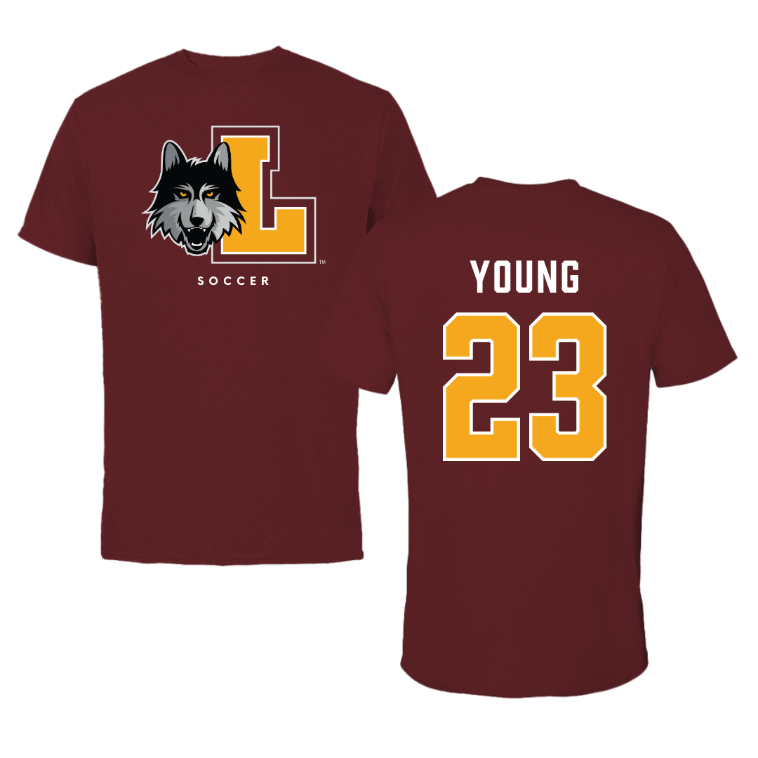 Loyola University-Chicago Soccer Maroon Mascot Tee - #23 Ethan Young