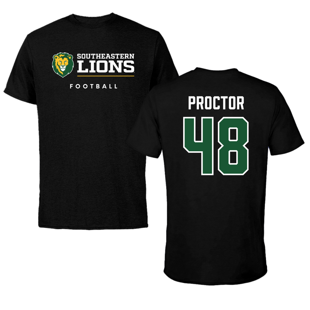 Southeastern Louisiana University Football Black Performance Tee - #48 Kaleb Proctor