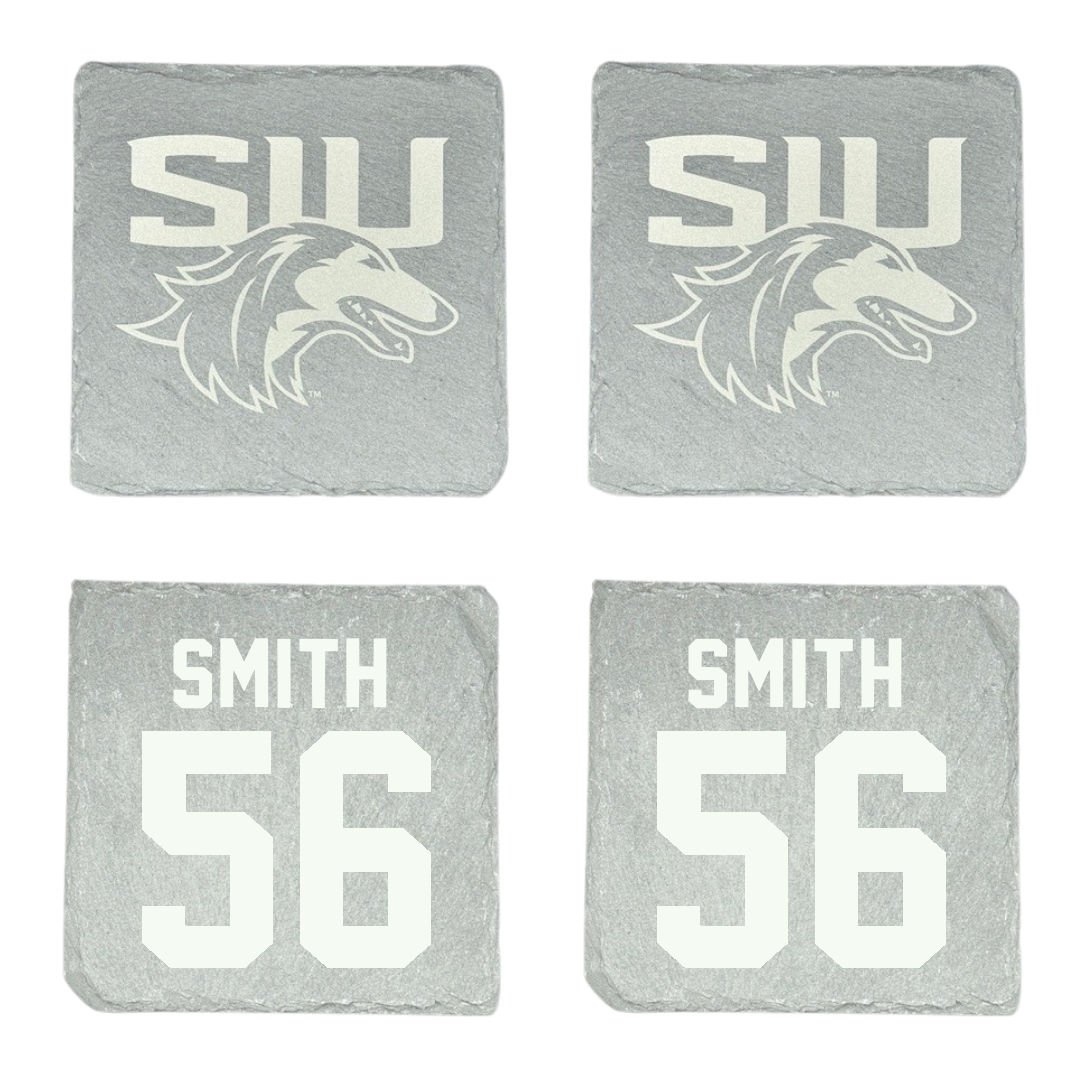 Southern Illinois University at Carbondale Football Stone Coaster (4 Pack)  - #56 Carmelo Smith