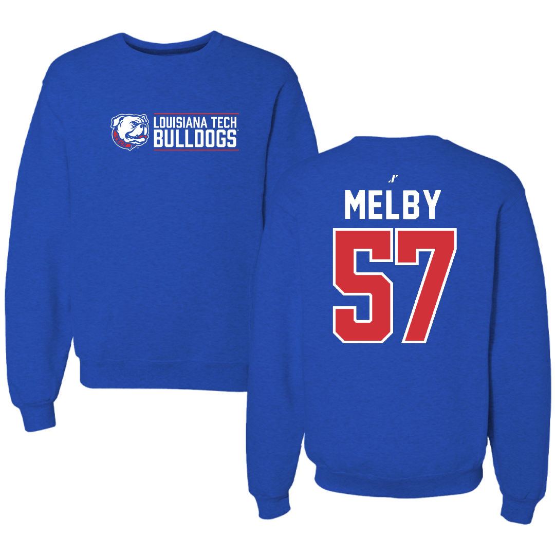 Louisiana Tech University Baseball Blue General Crewneck - #57 Will Melby