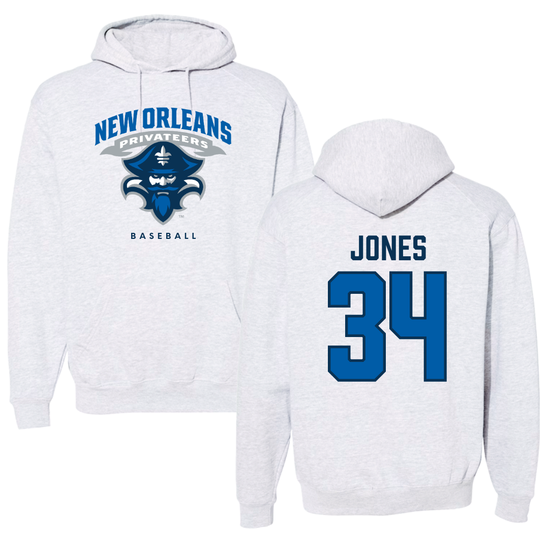 University of New Orleans Baseball Gray Hoodie - #34 Skylar Jones