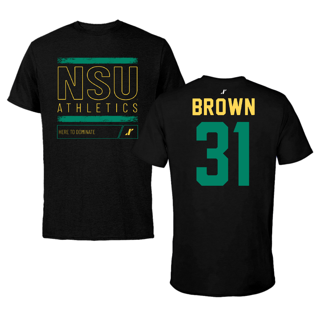 Norfolk State University Basketball Black Dominate Tee - #31 Cahiem Brown